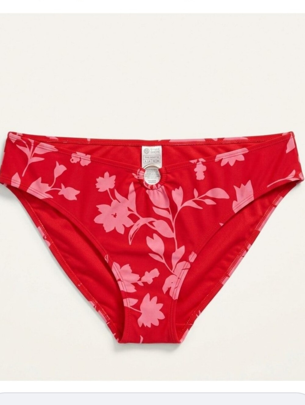BRAVISSMO Floral Bikini Bottoms in Red and Pink  Plua Size 2XL